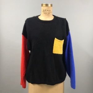 1980s M/L Lambswool Colorblock Sweater